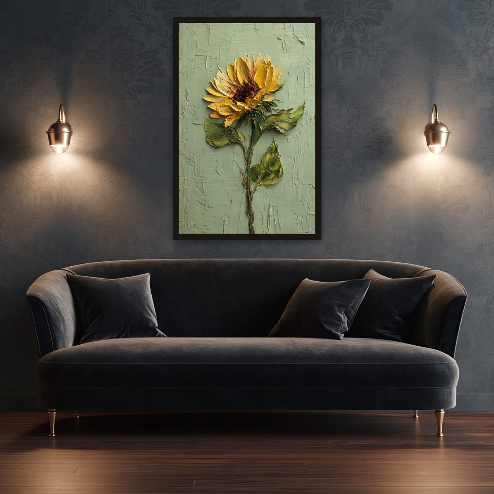 Golden Sunflower II impasto oil painting wall art by Brunelvi — Ansicht 3