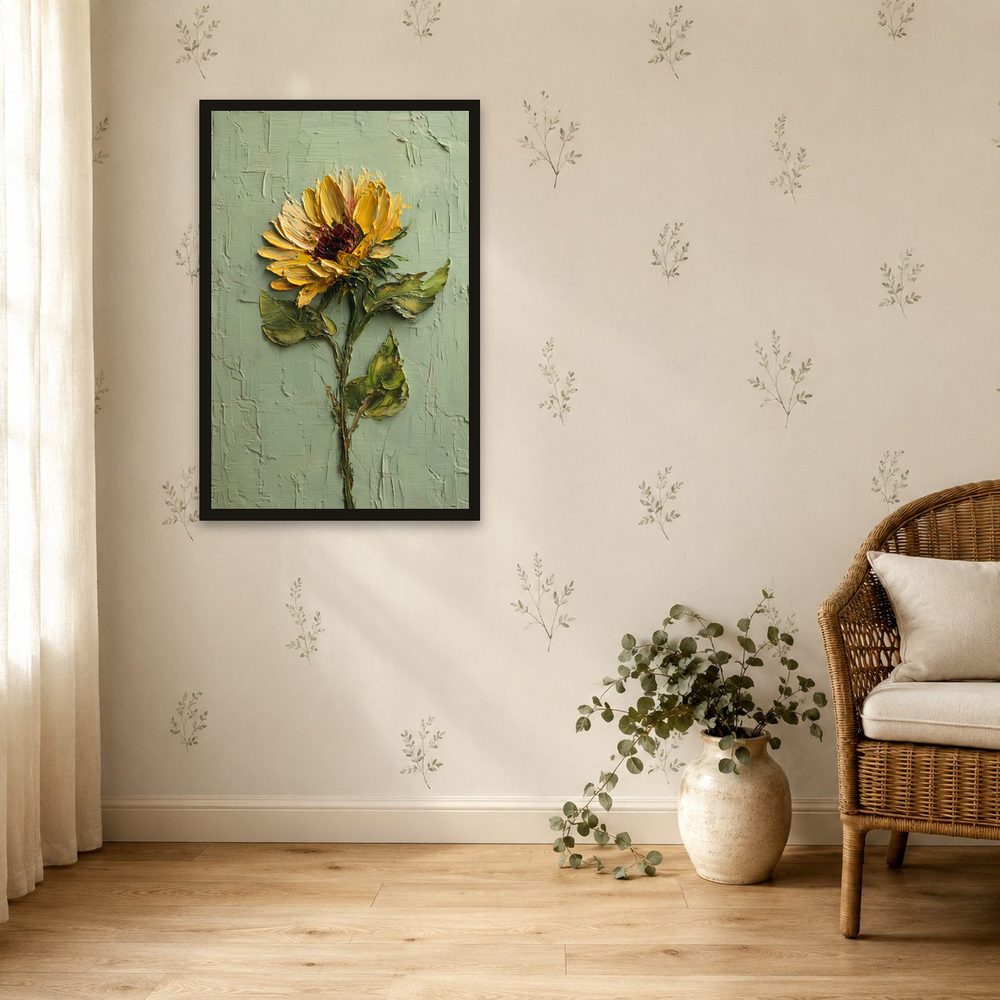 Golden Sunflower II impasto oil painting wall art by Brunelvi — Ansicht 4