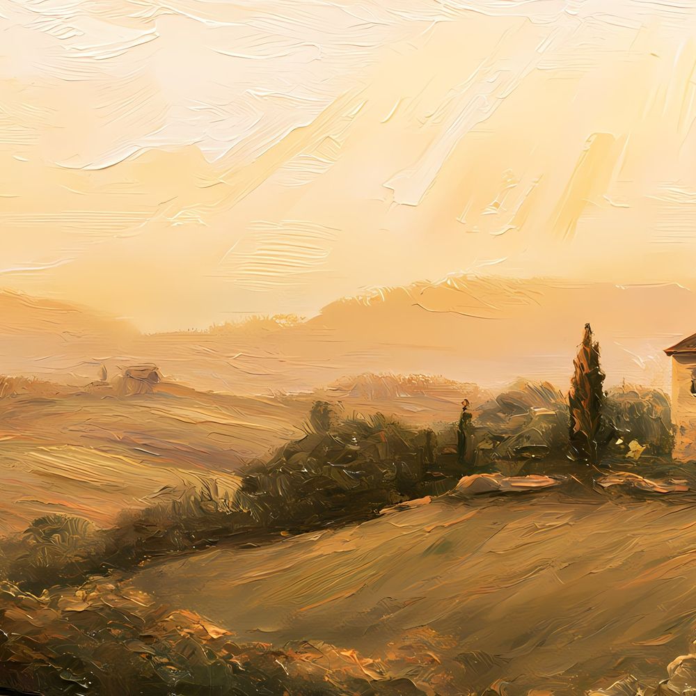 Golden Vineyard Sunset — landscapes wall art print by Brunelvi — view 2