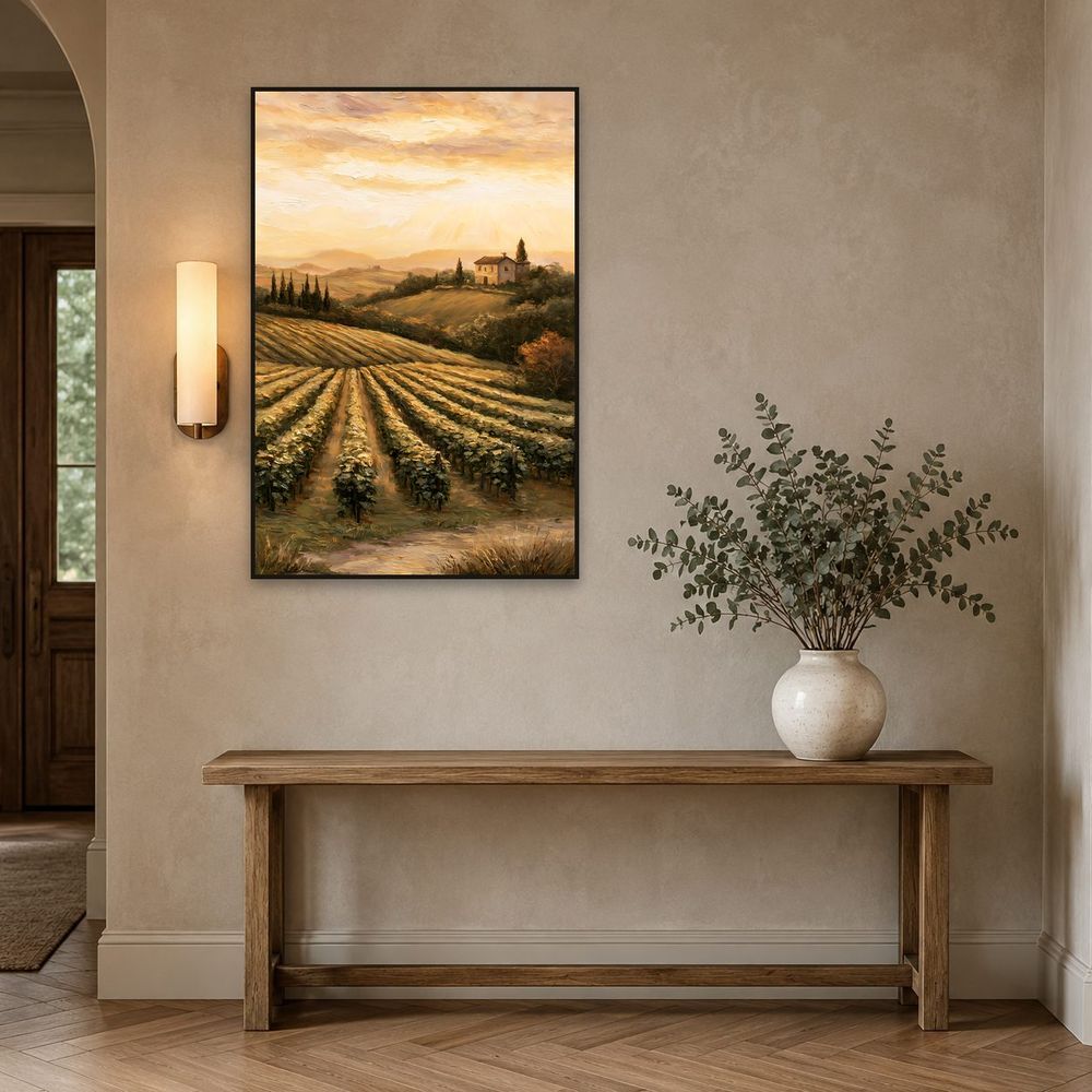 Golden Vineyard Sunset — landscapes wall art print by Brunelvi — view 3