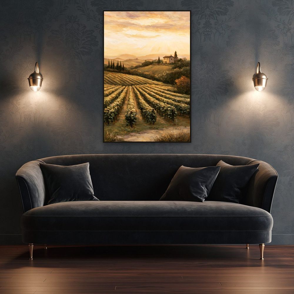 Golden Vineyard Sunset — landscapes wall art print by Brunelvi — view 4