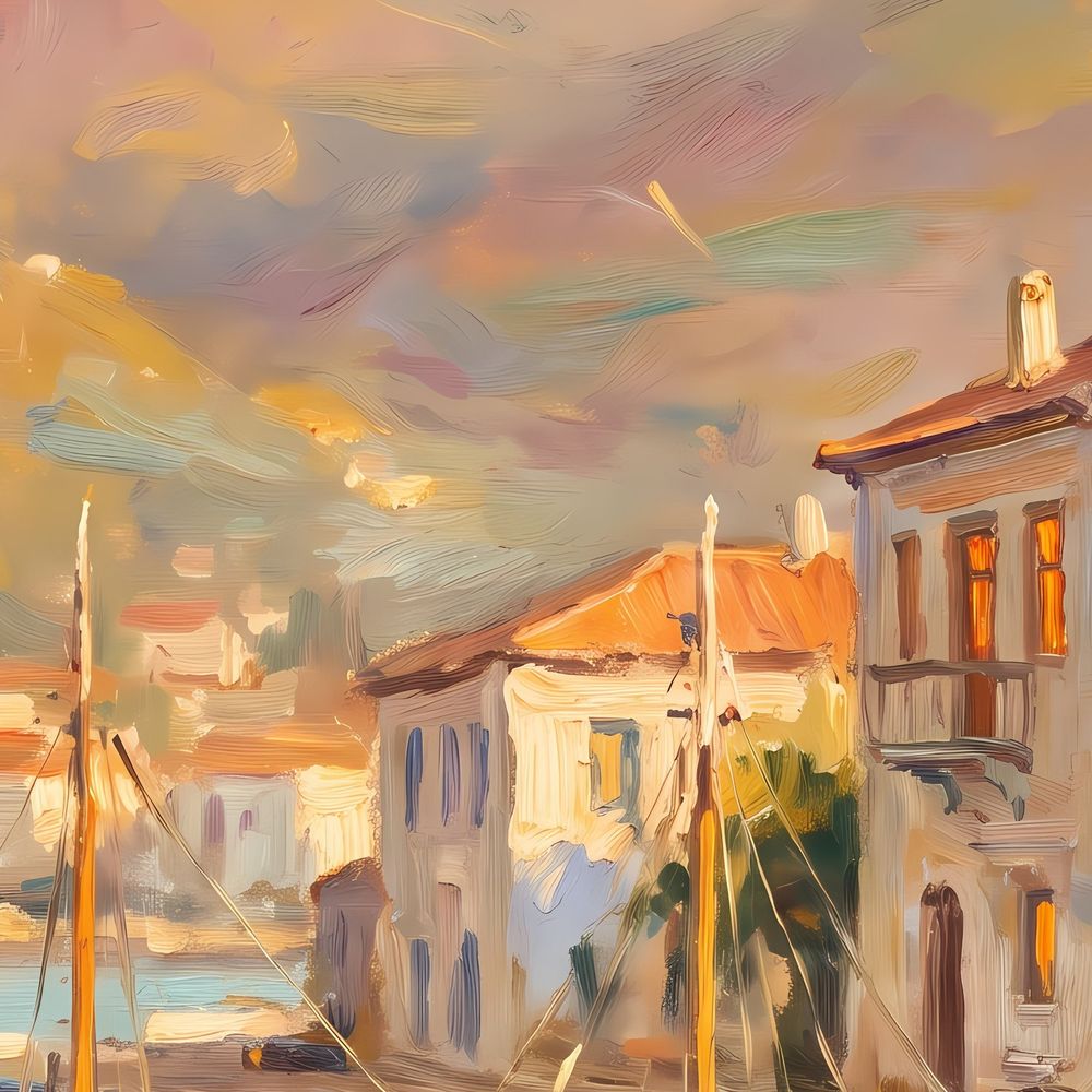 Greek Fishing Harbor — landscapes wall art print by Brunelvi — view 2