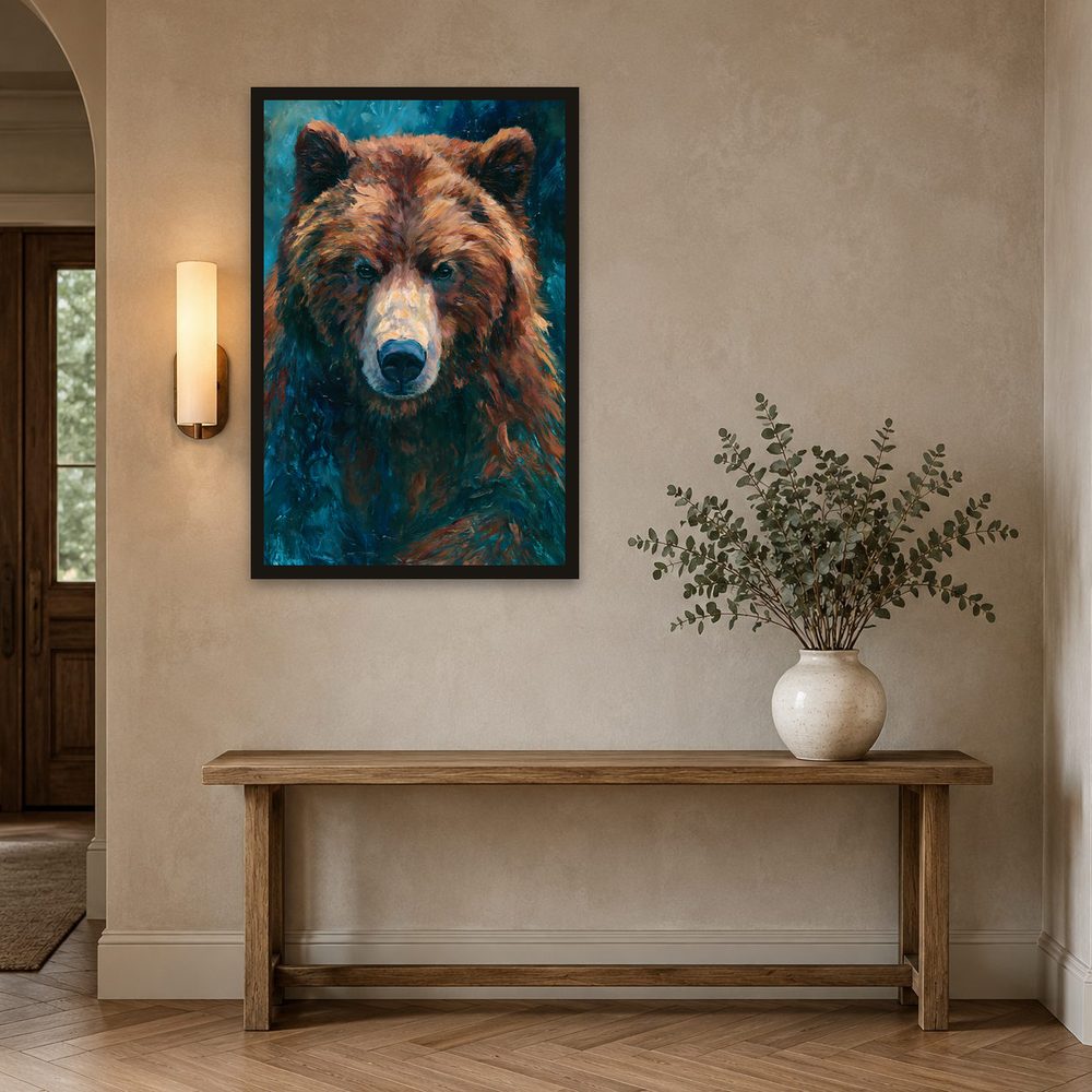 Grizzly Bear impasto oil painting wall art by Brunelvi — Ansicht 2