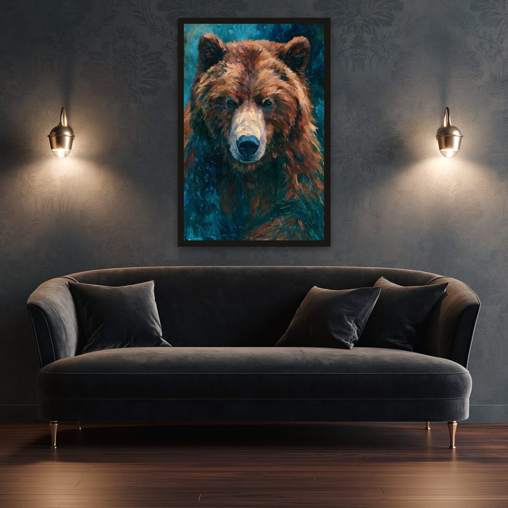 Grizzly Bear impasto oil painting wall art by Brunelvi — Ansicht 3