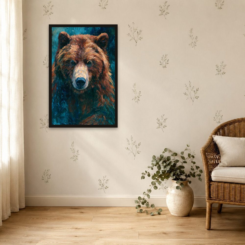 Grizzly Bear impasto oil painting wall art by Brunelvi — Ansicht 4