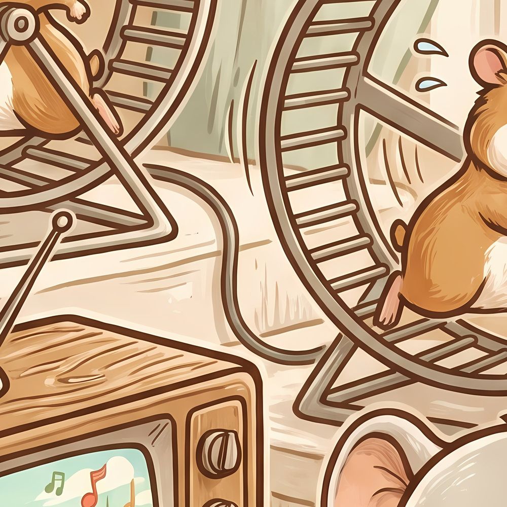 Hamster Movie Night — kids & nursery wall art print by Brunelvi — view 2