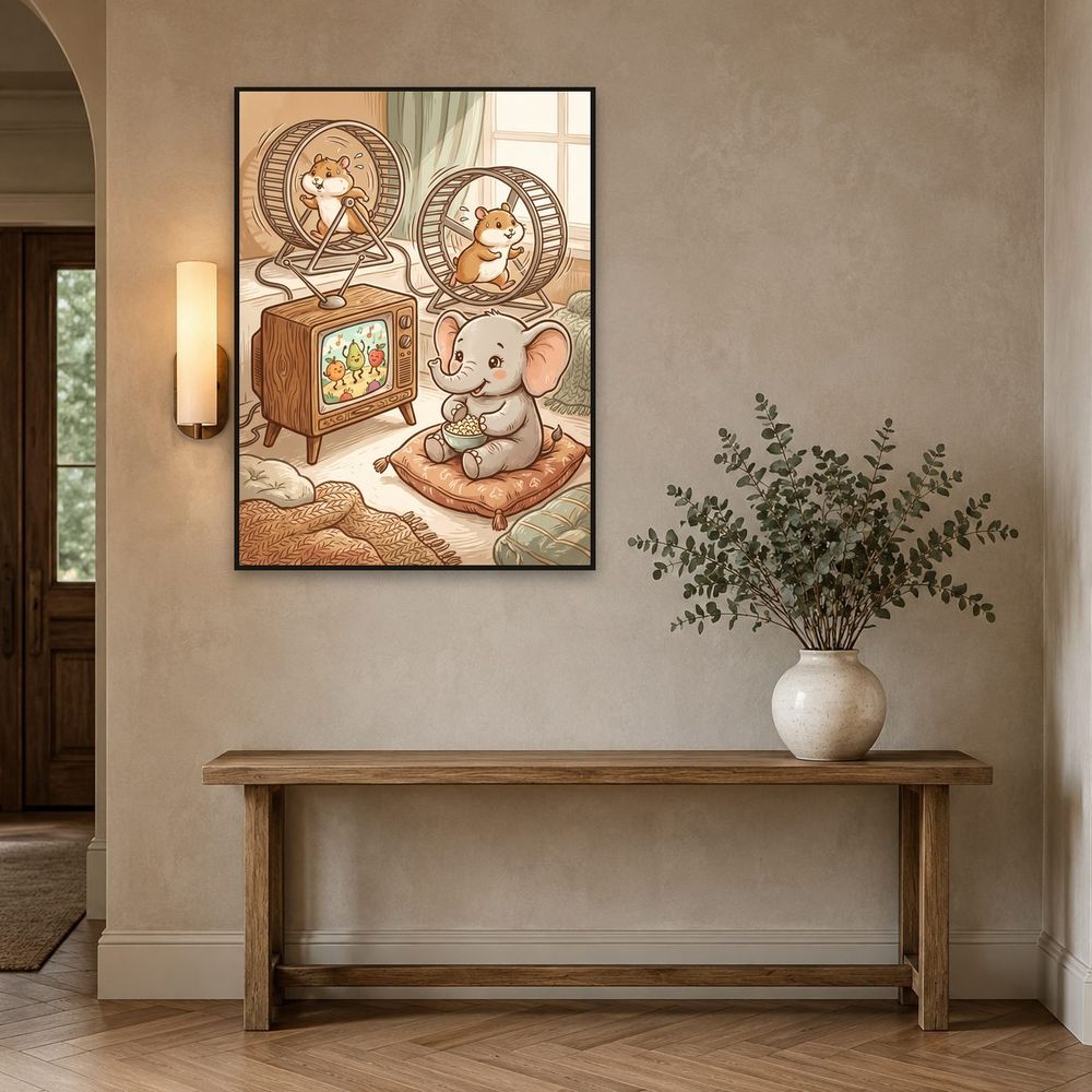 Hamster Movie Night — kids & nursery wall art print by Brunelvi — view 3