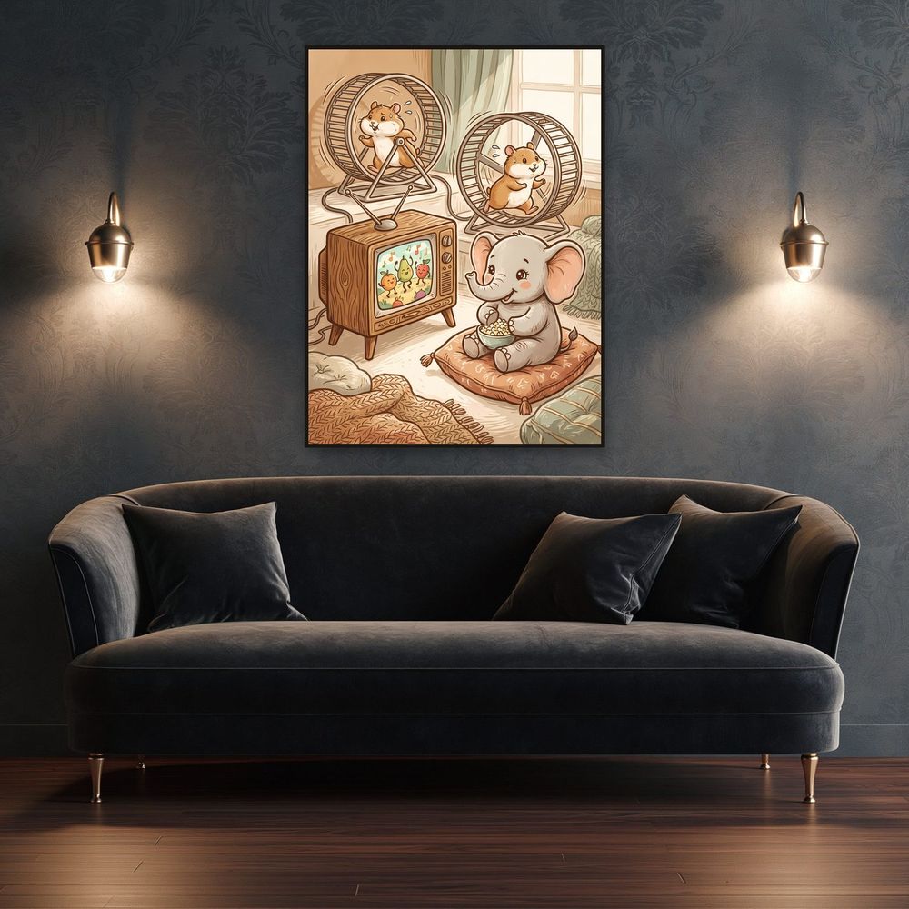 Hamster Movie Night — kids & nursery wall art print by Brunelvi — view 4