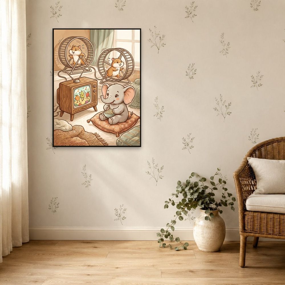 Hamster Movie Night — kids & nursery wall art print by Brunelvi — view 5