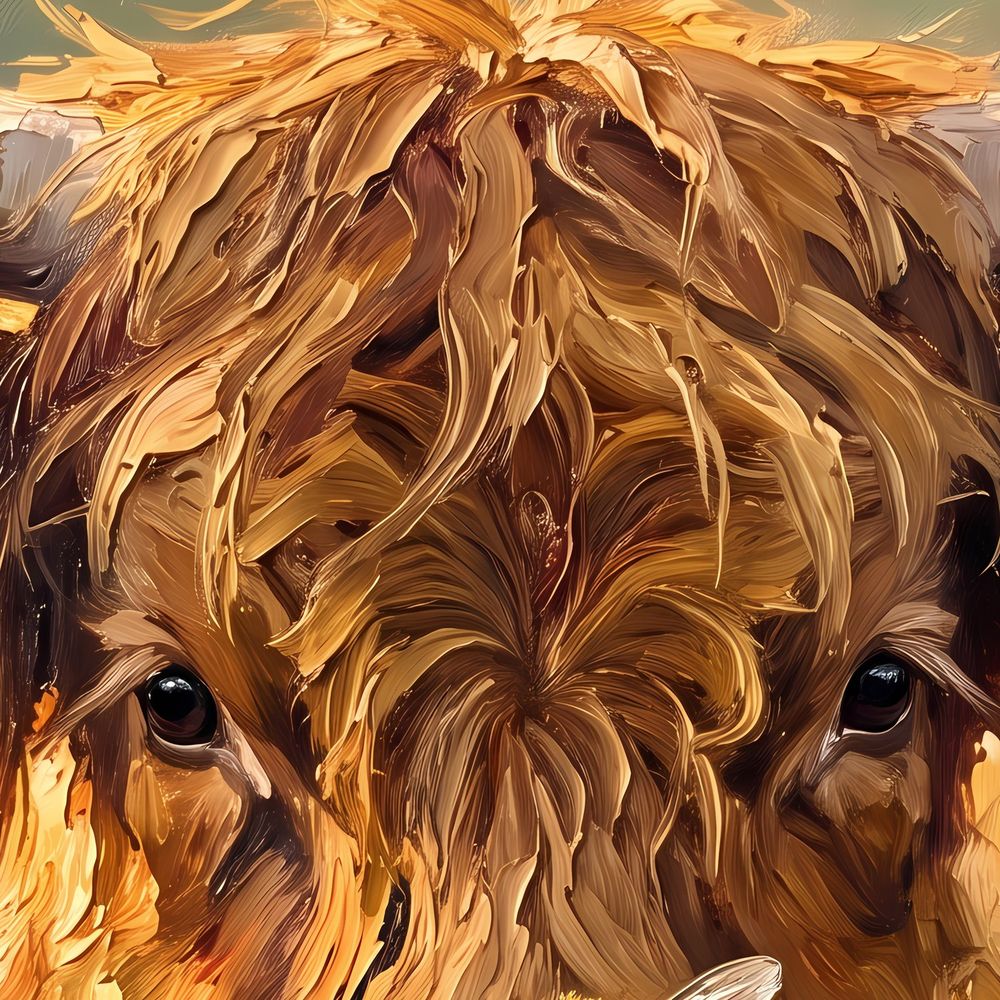 Highland Cow Bumblebee — animals wall art print by Brunelvi — view 2