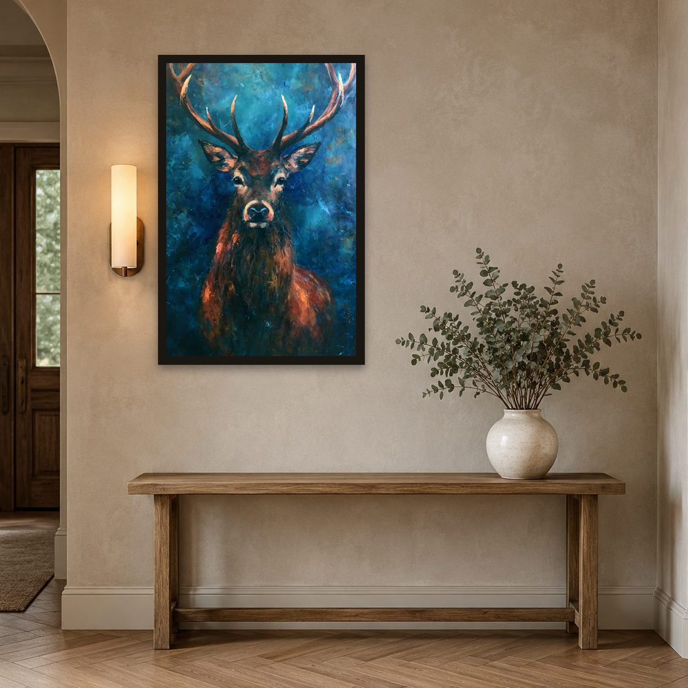 Highland Stag impasto oil painting wall art by Brunelvi — Ansicht 2