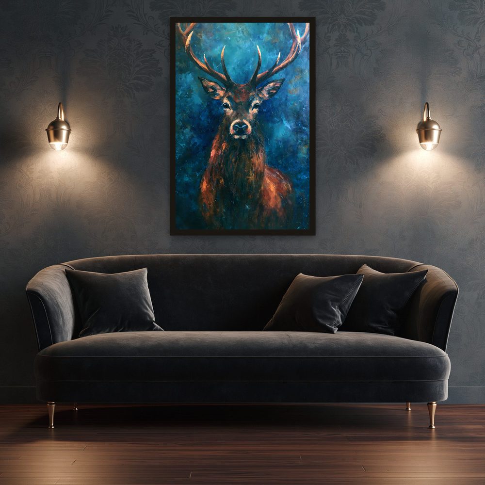 Highland Stag impasto oil painting wall art by Brunelvi — Ansicht 3