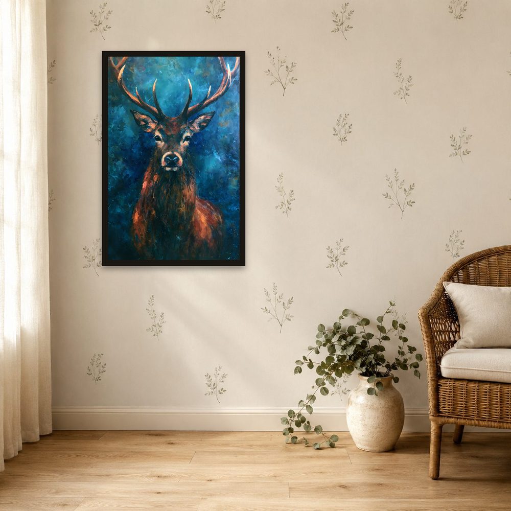 Highland Stag impasto oil painting wall art by Brunelvi — Ansicht 4