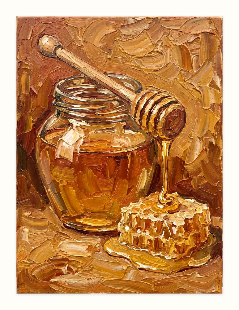 Honey Jar impasto oil painting wall art by Brunelvi