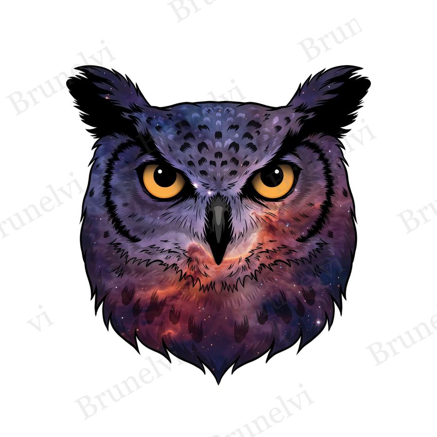 Horned Owl Galaxy PNG — bold clipart clipart by Brunelvi