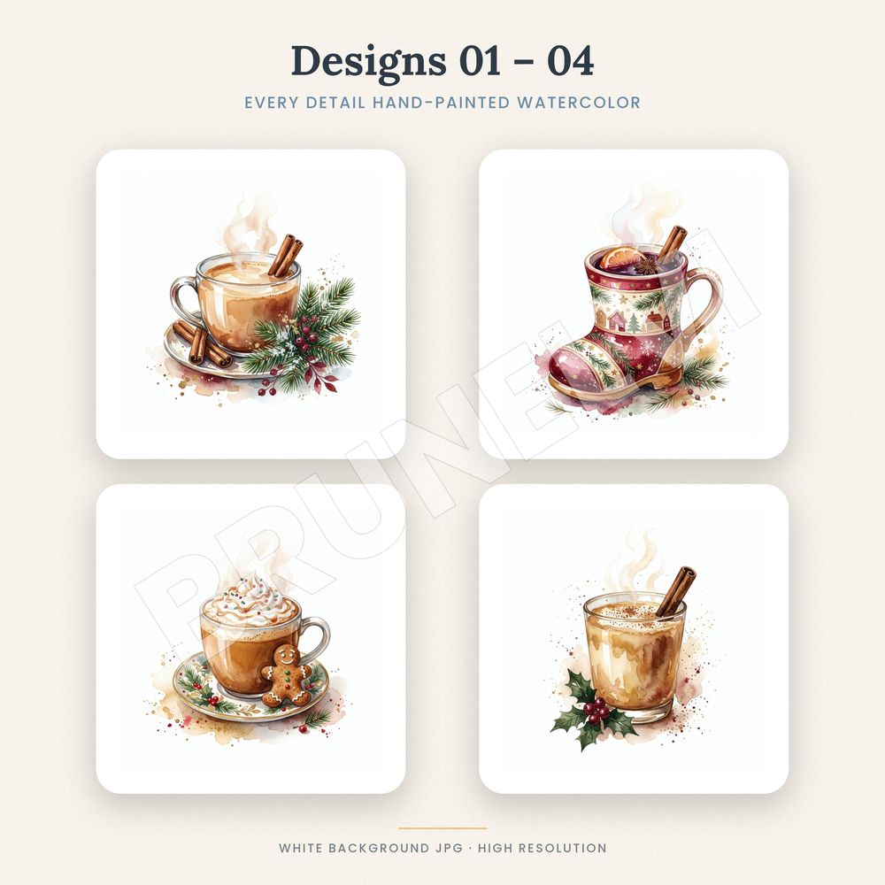 Hot Cocoa Clipart Bundle — jpg bundles (white bg) clipart by Brunelvi — view 3
