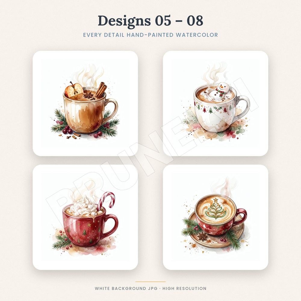 Hot Cocoa Clipart Bundle — jpg bundles (white bg) clipart by Brunelvi — view 4