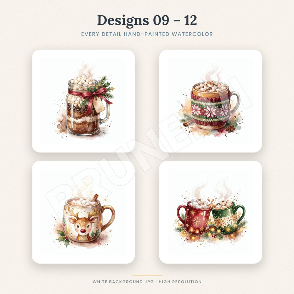 Hot Cocoa Clipart Bundle — jpg bundles (white bg) clipart by Brunelvi — view 5