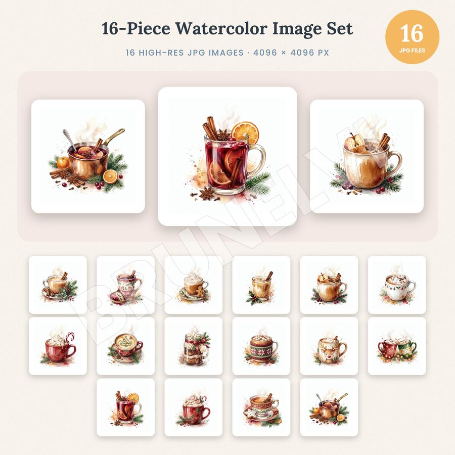 Hot Cocoa Clipart Bundle — jpg bundles (white bg) clipart by Brunelvi