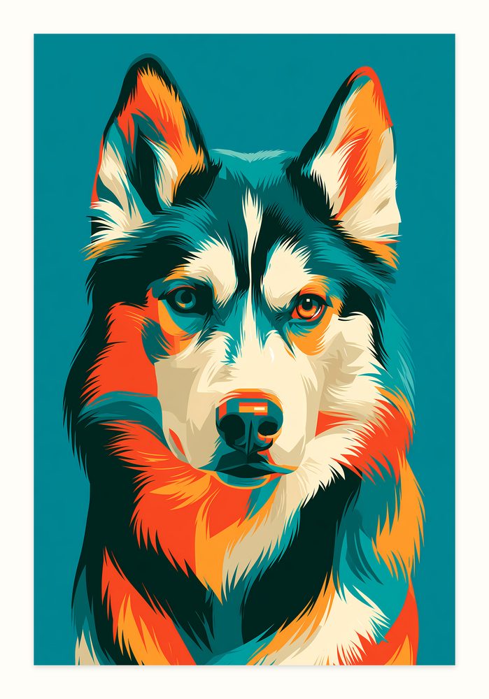 Husky Pop Art pop art wall art by Brunelvi