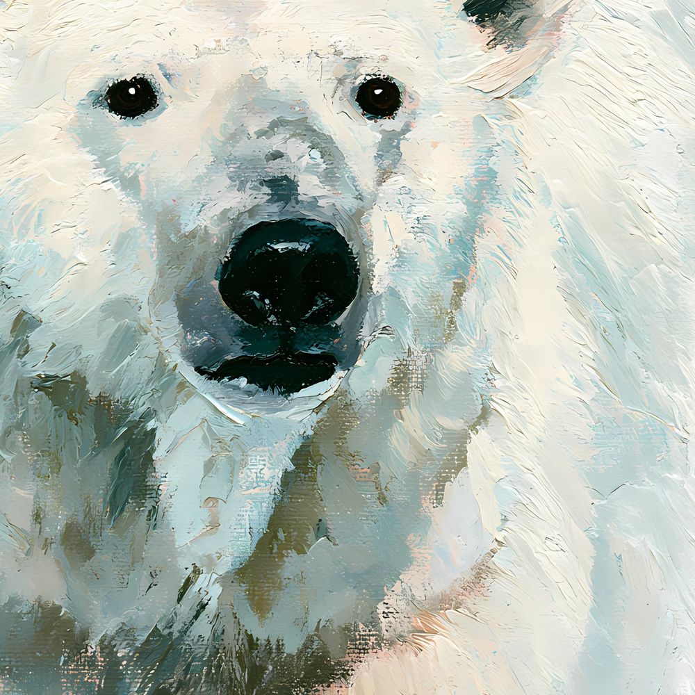 Impasto Polar Bear — animals wall art print by Brunelvi — view 2