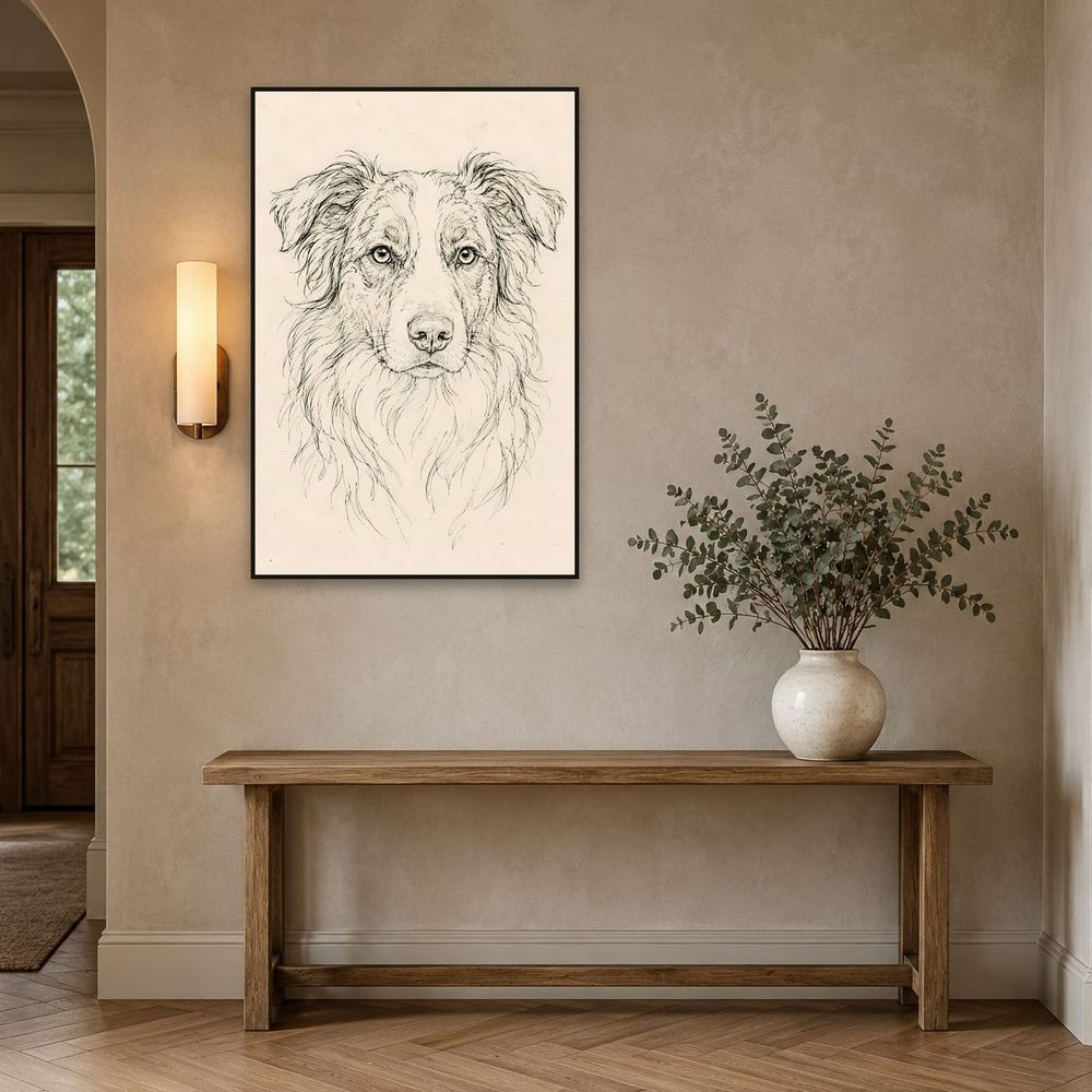 Ink Australian Shepherd — animals wall art print by Brunelvi — view 3