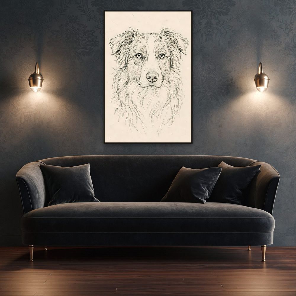 Ink Australian Shepherd — animals wall art print by Brunelvi — view 4