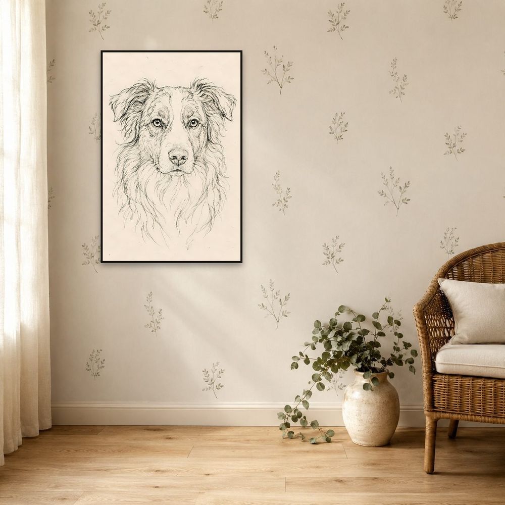 Ink Australian Shepherd — animals wall art print by Brunelvi — view 5