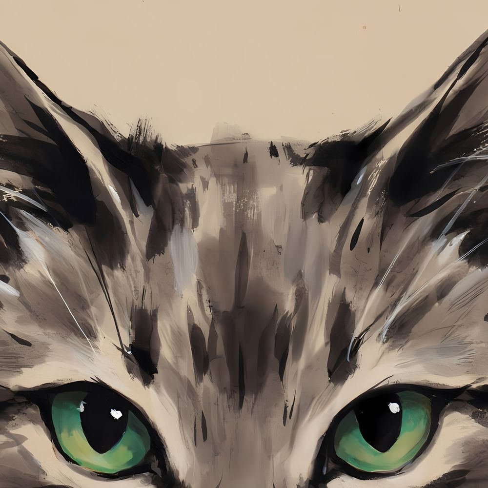 Ink Cat — animals wall art print by Brunelvi — view 2