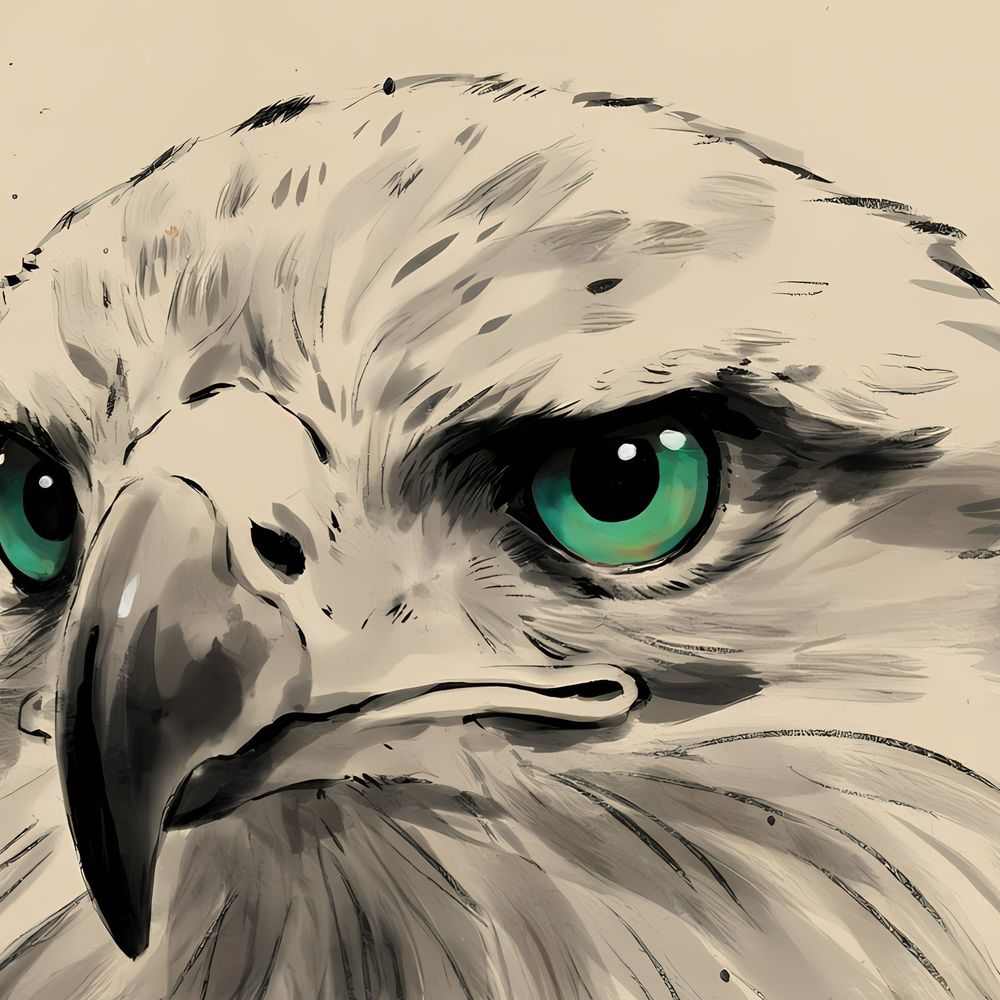 Ink Eagle — animals wall art print by Brunelvi — view 2