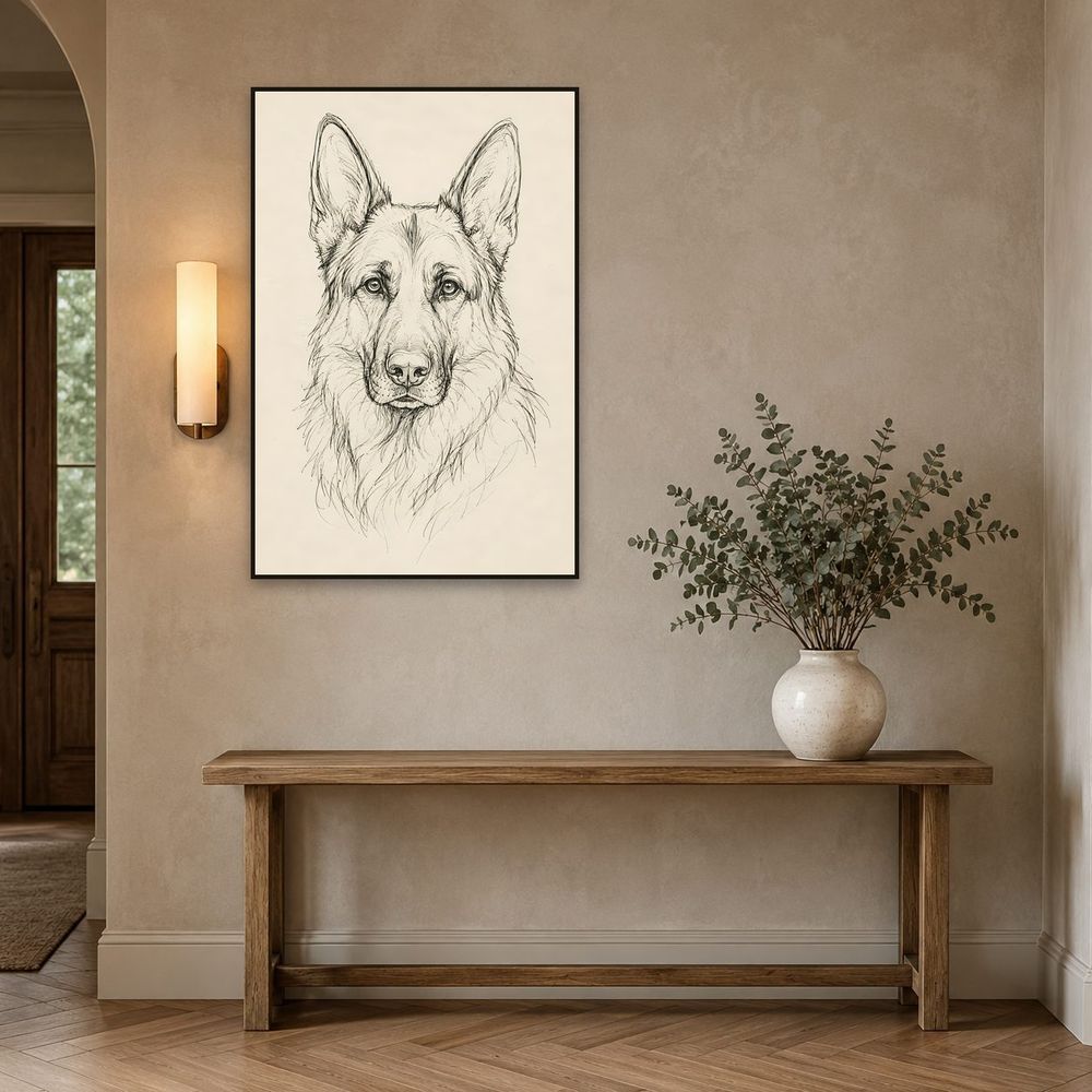 Ink German Shepherd — animals wall art print by Brunelvi — view 3