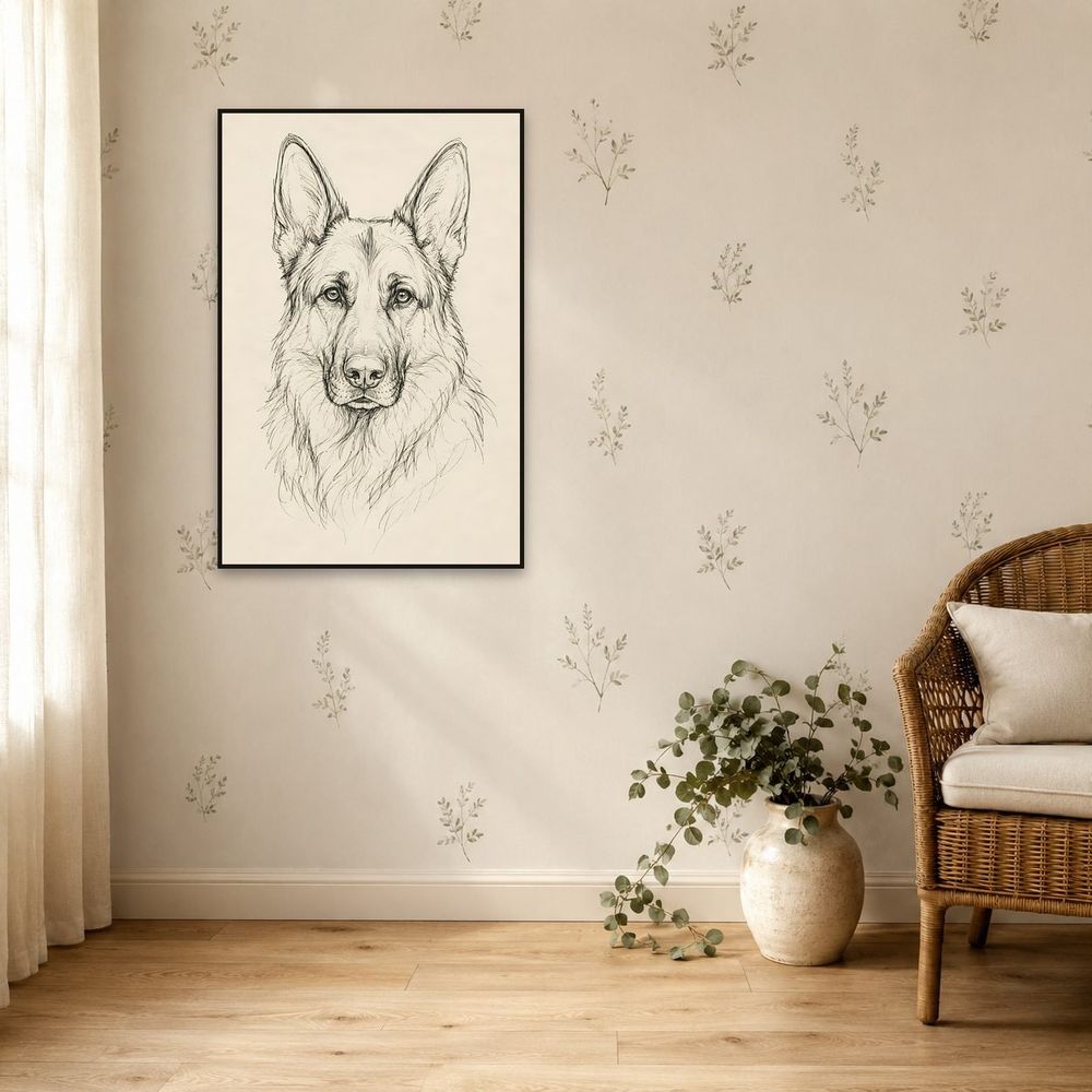 Ink German Shepherd — animals wall art print by Brunelvi — view 5