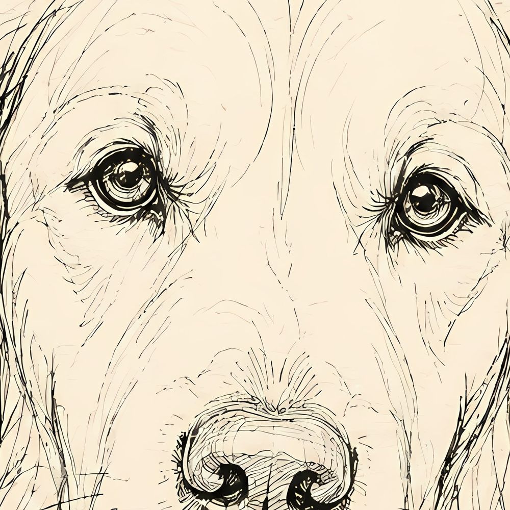 Ink Golden Retriever — animals wall art print by Brunelvi — view 2