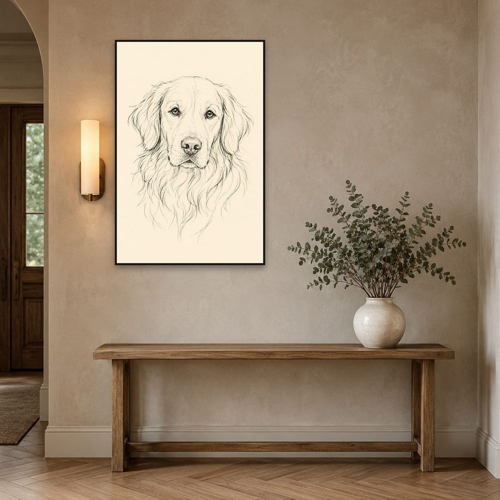 Ink Golden Retriever — animals wall art print by Brunelvi — view 3