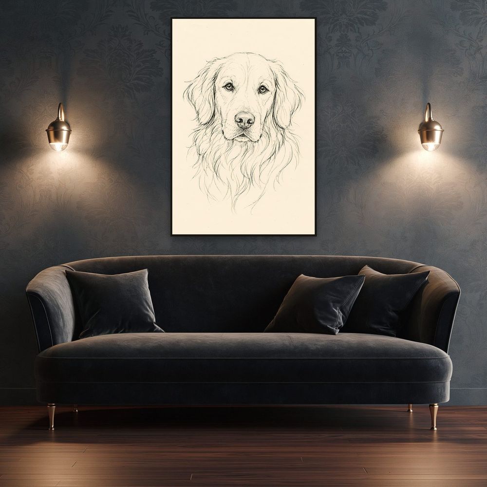 Ink Golden Retriever — animals wall art print by Brunelvi — view 4