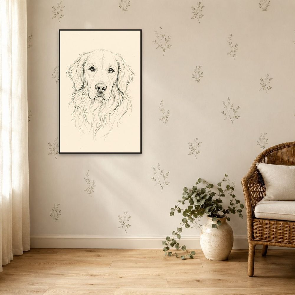 Ink Golden Retriever — animals wall art print by Brunelvi — view 5