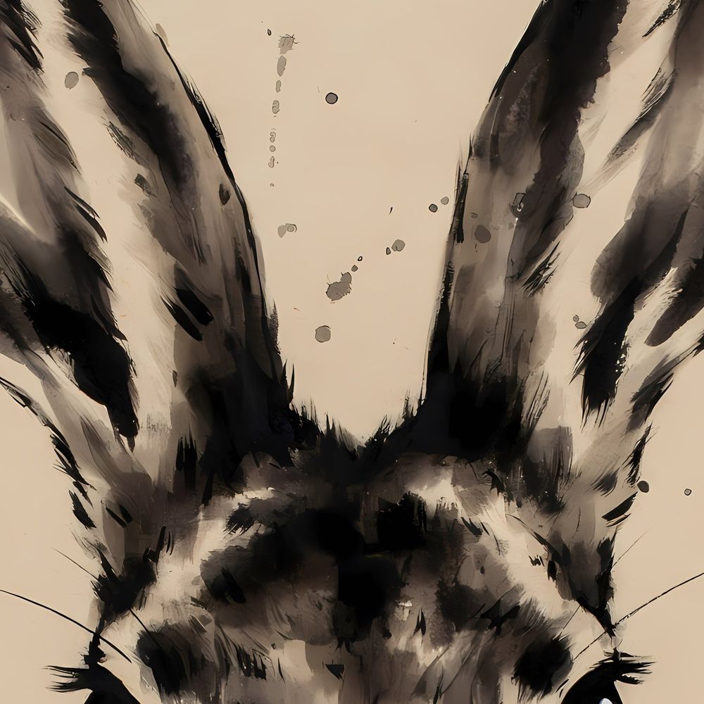 Ink Hare — animals wall art print by Brunelvi — view 2