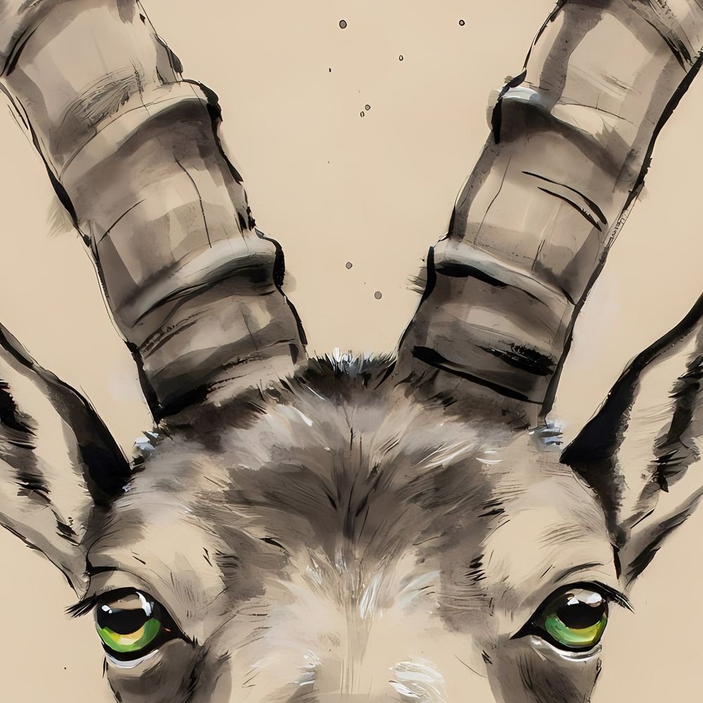 Ink Ibex — animals wall art print by Brunelvi — view 2