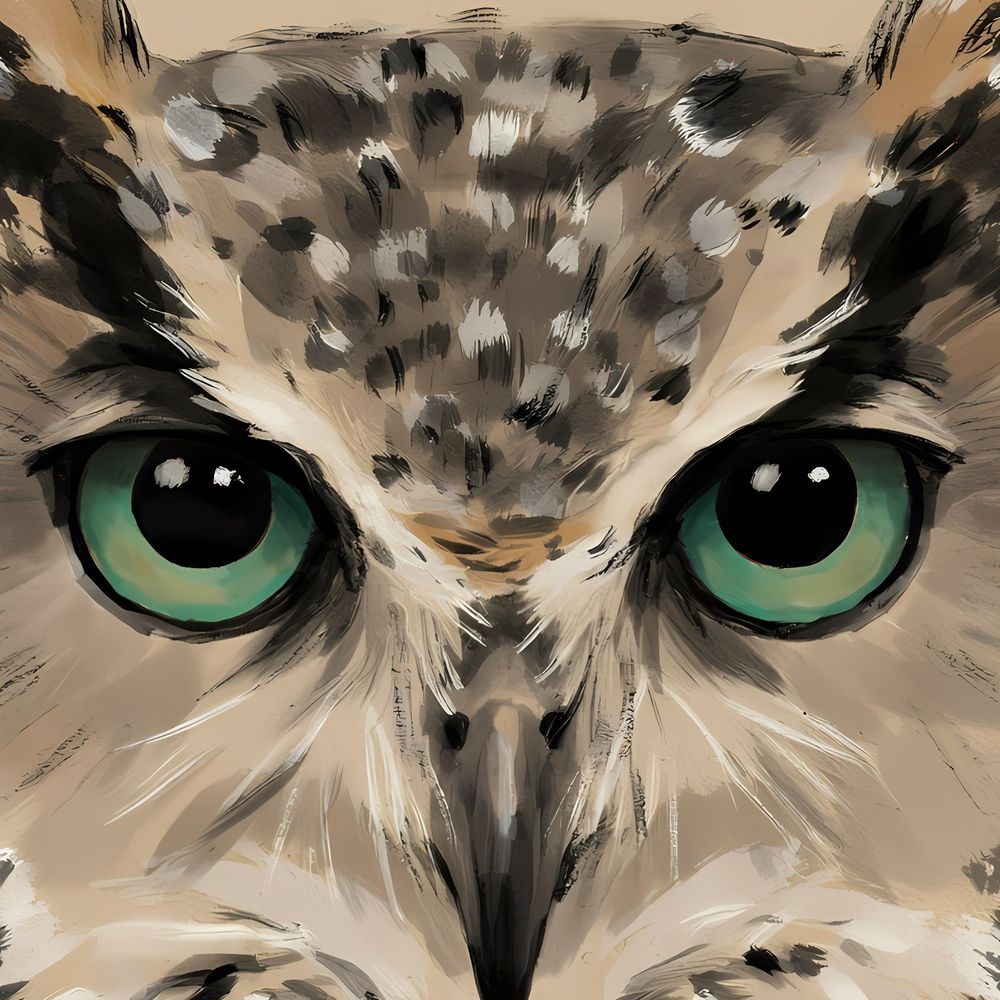 Ink Owl — animals wall art print by Brunelvi — view 2