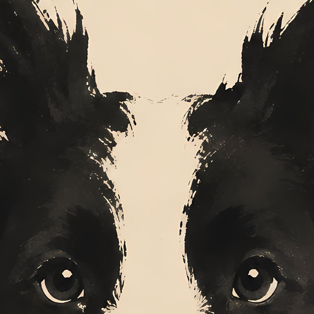Ink Wash Border Collie — animals wall art print by Brunelvi — view 2