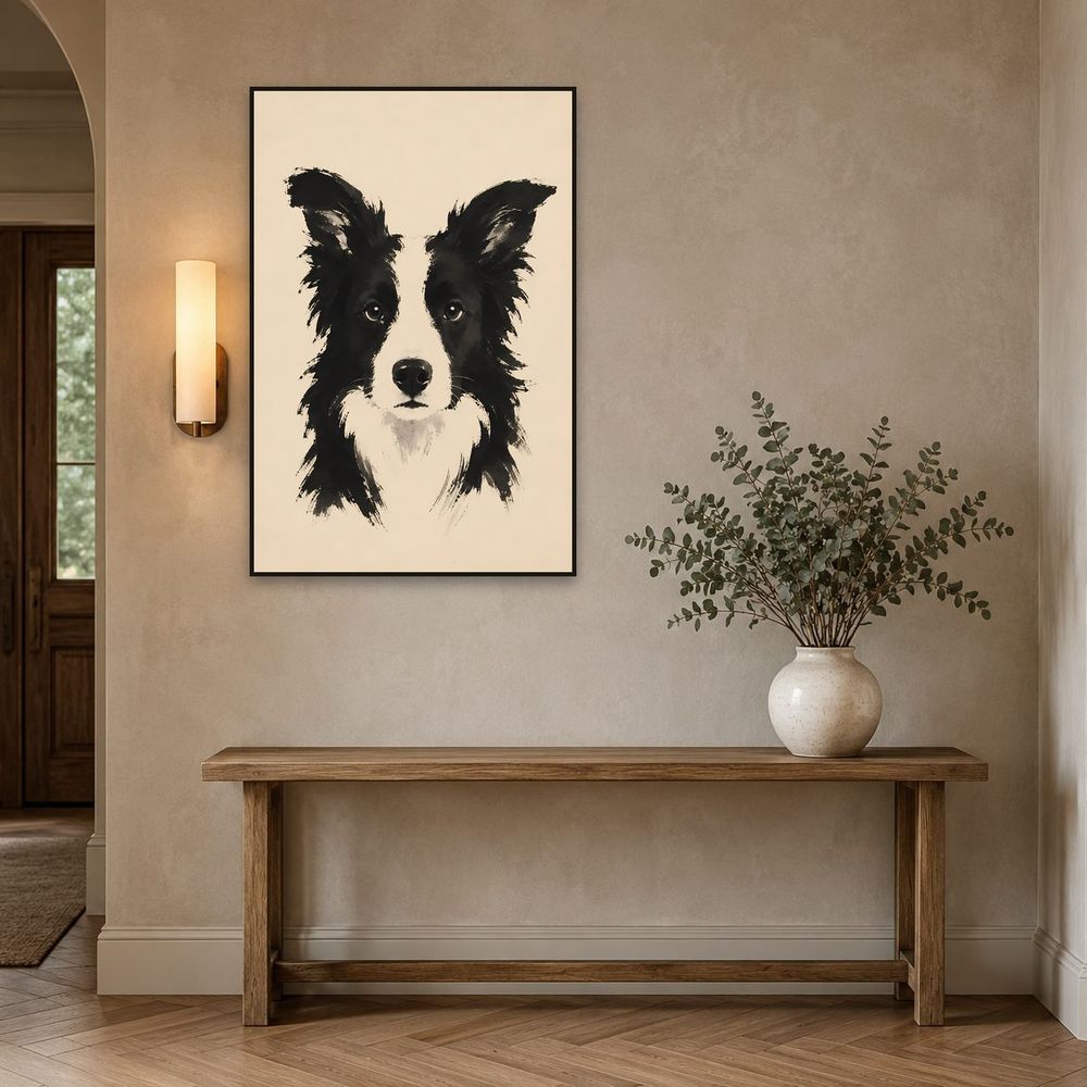 Ink Wash Border Collie — animals wall art print by Brunelvi — view 3