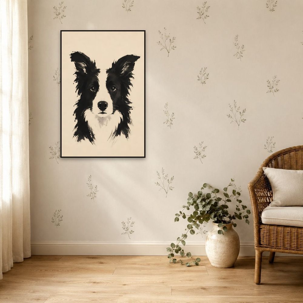 Ink Wash Border Collie — animals wall art print by Brunelvi — view 5