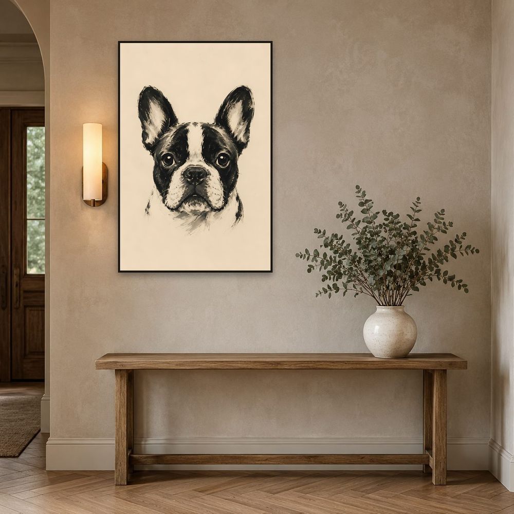 Ink Wash French Bulldog — animals wall art print by Brunelvi — view 3