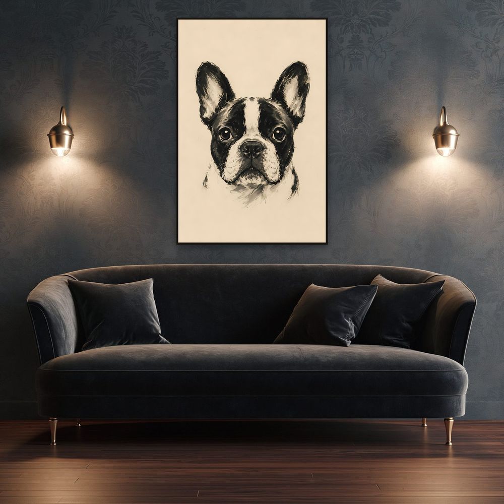 Ink Wash French Bulldog — animals wall art print by Brunelvi — view 4