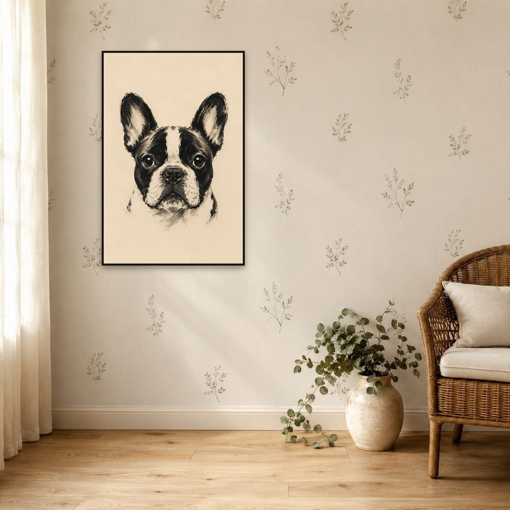 Ink Wash French Bulldog — animals wall art print by Brunelvi — view 5