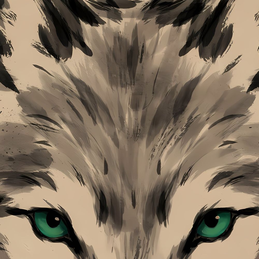Ink Wolf — animals wall art print by Brunelvi — view 2