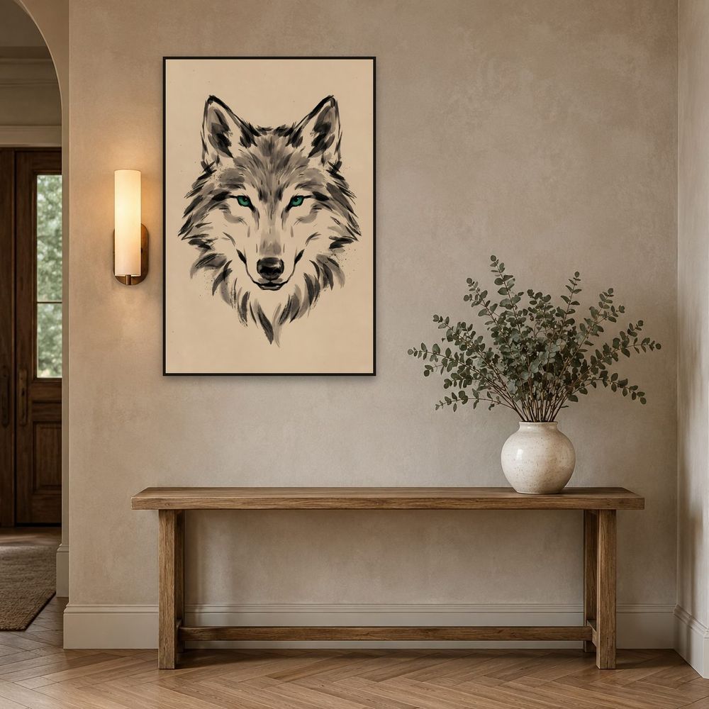 Ink Wolf — animals wall art print by Brunelvi — view 3