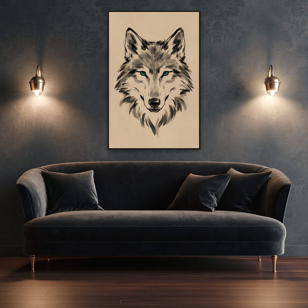 Ink Wolf — animals wall art print by Brunelvi — view 4