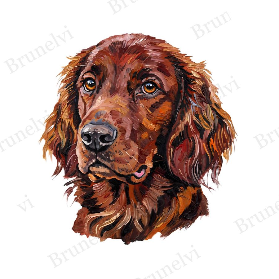 Irish Setter Oil Painting Clipart — animal clipart clipart by Brunelvi