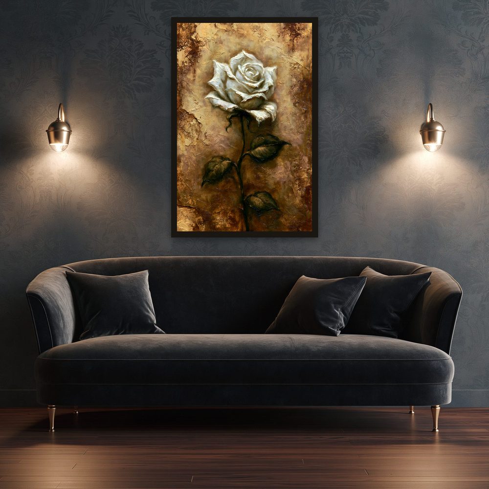 Ivory Rose impasto oil painting wall art by Brunelvi — Ansicht 3